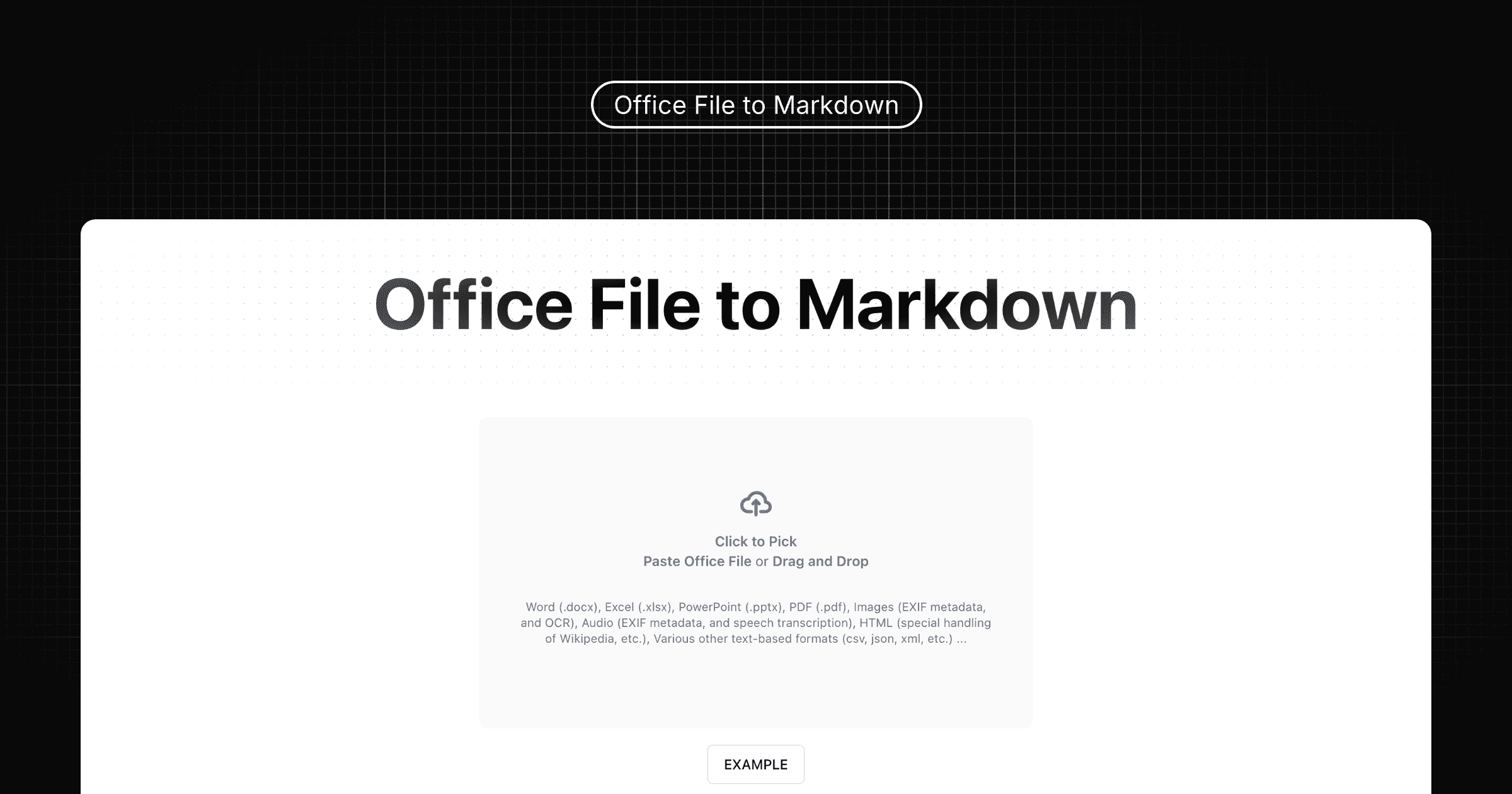 套壳 MarkItDown - 在浏览器内将 Office 文件转为 Markdown